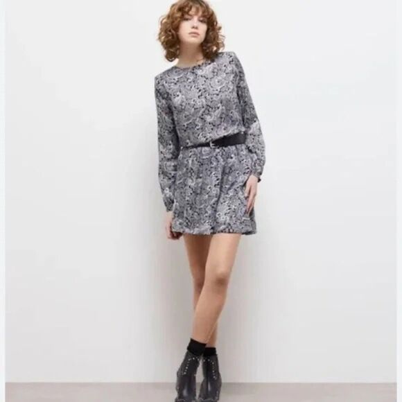 NEW The Kooples Women's Paisley Print Belted Mini Dress in Black Size 1 (US4) - Picture 2 of 16